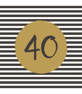 Servilletas 33 x 33 cm 40th Birthday Servilletas 33 x 33 cm 40th Birthday