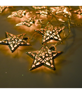 Guirnalda de 10 Estrellas LED 4 cm Doradas Alparamis Guirnalda de 10 Estrellas LED 4 cm Doradas Alparamis