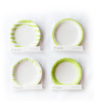 12 Paquetes De 6 Platos de Polipapel Verdes