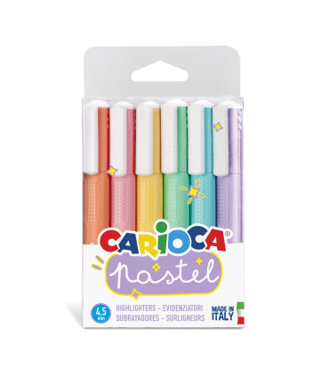 Resaltadores Colores Pastel Carioca x 6