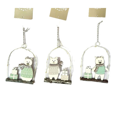 Adorno Colgante Osos Polares con Luz LED 12 cm Alparamis
