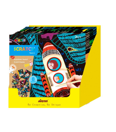 Scratch 20 Pz en 4 Diseños con Exhibidor Avenir