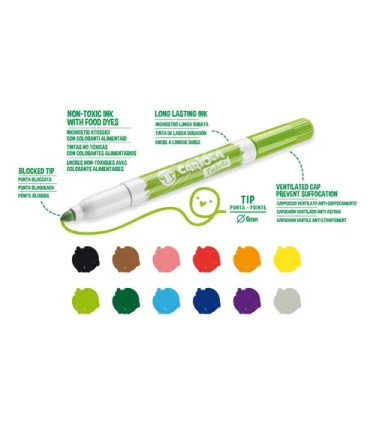 Marcadores Para Tela Carioca x 12