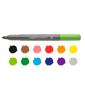 Marcadores de Colores Jumbo Punta Maxi Eco Family Carioca x 12 Marcadores de Colores Jumbo Punta Maxi Eco Family Carioca x 12