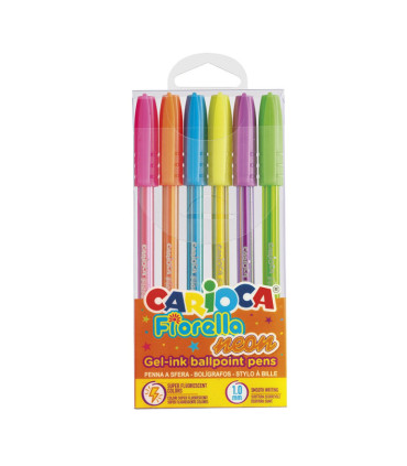 Bolígrafos de Colores Neón Carioca Fiorella x 6