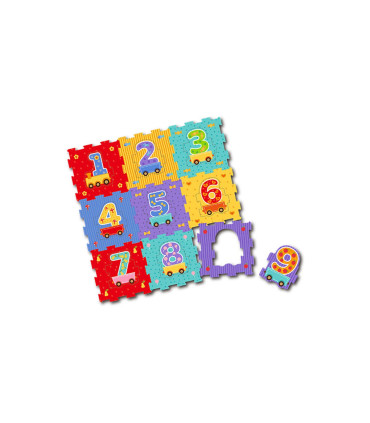 Piso de Goma Eva - Trenes y Números 91 x 91 cm