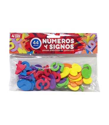 Juego de Números y Signos de Goma Eva 44 piezas