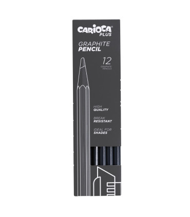 Lápices de Grafito 2B Graphite Carioca Plus x 12