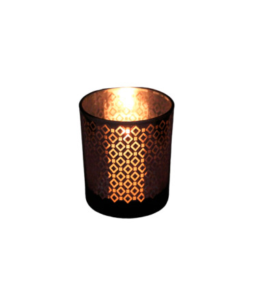 Fanal de Vidrio Rombos Rosa 7 x 8 cm