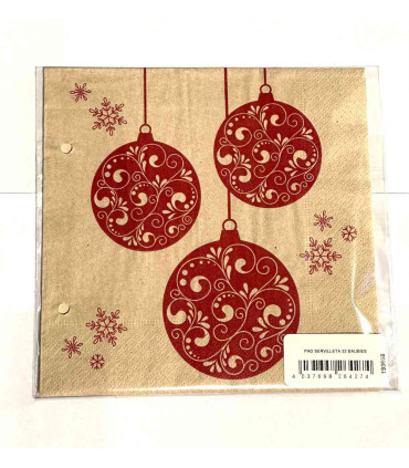 Servilletas Recicladas 33 x 33 cm Baubles Xmas