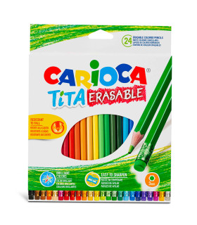 Lápices Tita Borrables de Colores Carioca x 24 Lápices Tita Borrables de Colores Carioca x 24