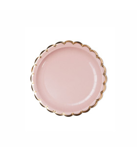 Plato de Cartón con Stamping Onda Rosa x 8 Plato de Cartón con Stamping Onda Rosa x 8