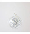Bola Transparente con Copos Blancos 8 cm Alparamis