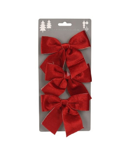 Set de 3 Moños de Terciopelo Rojo 10 cm Alparamis Set de 3 Moños de Terciopelo Rojo 10 cm Alparamis