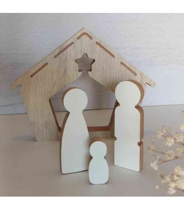 Pesebre con Establo de Madera 20 cm
