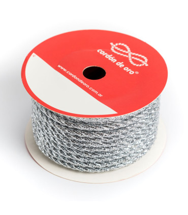 Cordón Metalizado Plateado 10 m