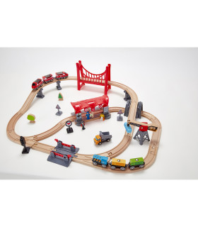 Set Ferrocarril de Ciudad Hape Vías de Juguete Set Ferrocarril de Ciudad Hape Vías de Juguete