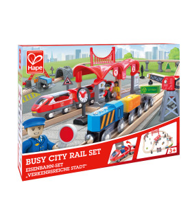 Set Ferrocarril de Ciudad Hape Vías de Juguete Set Ferrocarril de Ciudad Hape Vías de Juguete