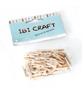 Broches de Madera de 25 mm x 50 unidades Ibicraft Broches de Madera de 25 mm x 50 unidades Ibicraft