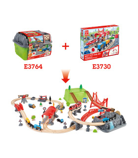 Set de Tren de Ciudad de Juguete en Caja Hape Set de Tren de Ciudad de Juguete en Caja Hape