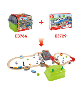 Set de Tren de Ciudad de Juguete en Caja Hape Set de Tren de Ciudad de Juguete en Caja Hape