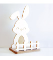 Adorno de Madera de Conejo de Pascua con Cerca