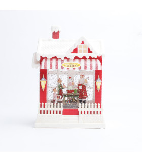 Adorno de Casita de Santa con LED 25 cm Alparamis Adorno de Casita de Santa con LED 25 cm Alparamis