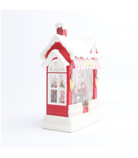 Adorno de Casita de Santa con LED 25 cm Alparamis Adorno de Casita de Santa con LED 25 cm Alparamis