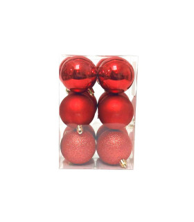 Bolas Rojas de 6 cm x 12 Alparamis Bolas Rojas de 6 cm x 12 Alparamis