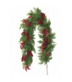 Guirnalda de Garland Verde con Bayas Rojas 152 cm Alparamis