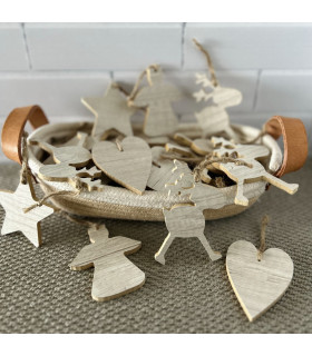 Adornos de Madera para el Árbol de Navidad x 12 Adornos de Madera para el Árbol de Navidad x 12