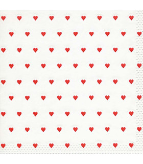 Servilletas 33 x 33 cm Moments Petits Coeurs Red Servilletas 33 x 33 cm Moments Petits Coeurs Red