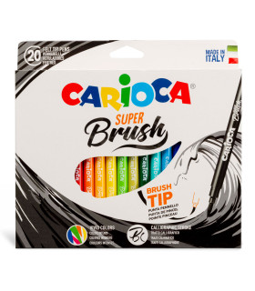 Marcadores con Punta Pincel Super Brush Carioca x 20 Marcadores con Punta Pincel Super Brush Carioca x 20