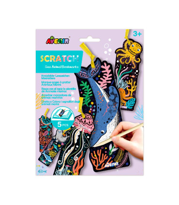 Scratch Art Señaladores 24 Pz en 2 Diseños con Exhibidor Avenir