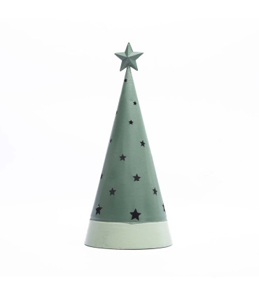 Adorno de Pino Verde con Estrellas con Luz 30 cm Alparamis