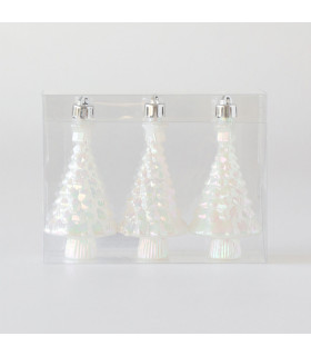 Adorno Pino Plateado 13 cm x 3 Alparamis