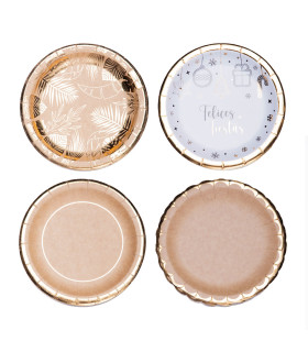 12 Paquetes de 8 Platos de Navidad Kraft 12 Paquetes de 8 Platos de Navidad Kraft