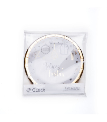 12 Paquetes de 8 Platos de Navidad Kraft