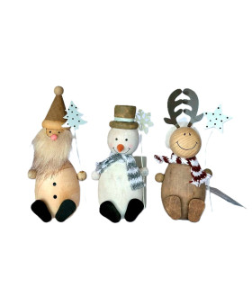 Adorno Figura de Navidad Sentada 13 cm Natural Alparamis Adorno Figura de Navidad Sentada 13 cm Natural Alparamis