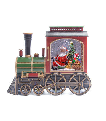 Adorno de Tren con Santa con LED 24 x 19 cm Alparamis