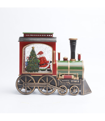 Adorno de Tren con Santa con LED 24 x 19 cm Alparamis