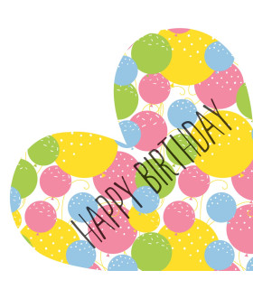 Servilletas Troqueladas 33 x 33 cm Silhouette Birthday Heart Servilletas Troqueladas 33 x 33 cm Silhouette Birthday Heart