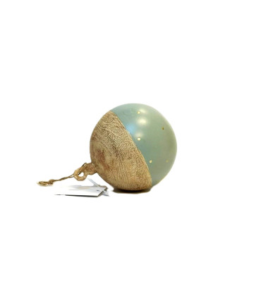 Bola de Navidad Gris y Madera 10 cm Alparamis