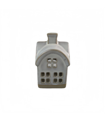 Adorno de Navidad Casita Porta Vela Porcelana 11 cm Alparamis