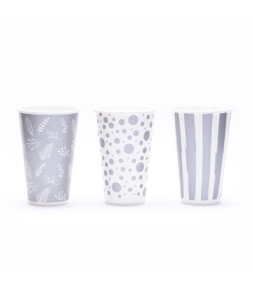 12 Paquetes De 8 Vasos Plateados