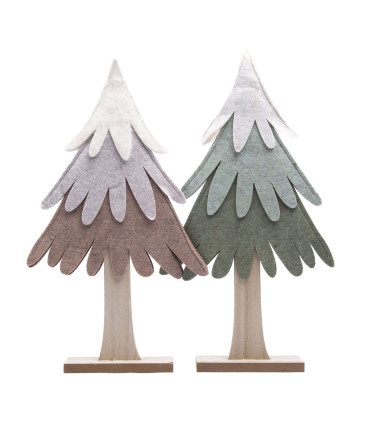 Adorno de Pino de Madera y Tela 30 cm Alparamis