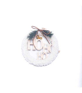 Adorno Navideño de Tela y Madera Rojo y Blanco 19 cm Alparamis