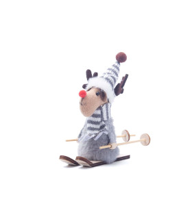 Adorno de Reno con Esquís 14 cm Alparamis