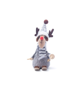 Adorno de Reno con Esquís 14 cm Alparamis