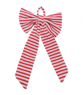 Moño Rayas Rojo con Brillos 30 x 60 cm Alparamis
